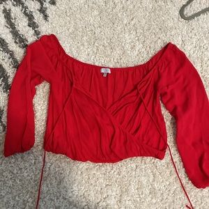 ❤️‍🔥4/$20 - Cropped Open Front Red Blouse